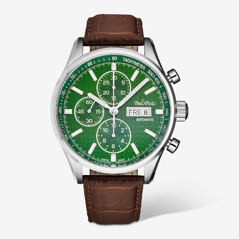 Paul Picot Gentleman Blazer Chronograph Green Dial Men's Automatic Watch P4309.SG.1021.6614