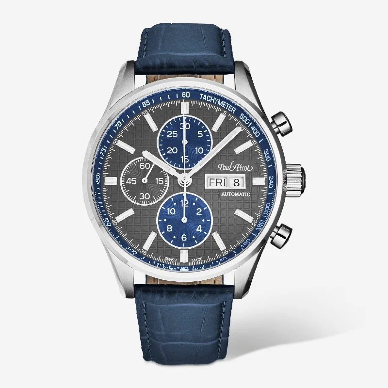 Paul Picot Gentleman Blazer Chronograph Grey Dial Men's Automatic Watch P4309.SG.1131.8614