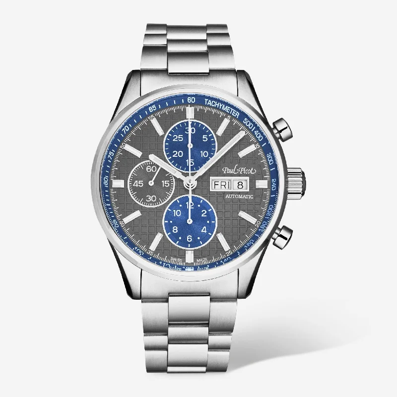 Paul Picot Gentleman Blazer Chronograph Grey Dial Men's Automatic Watch P4309.SG.4000.8614