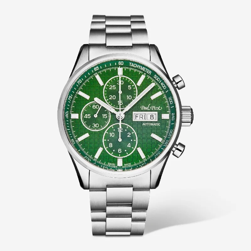 Paul Picot Gentleman Blazer Chronograph Stainless Steel Men's Automatic Watch P4309.SG.4000.6614