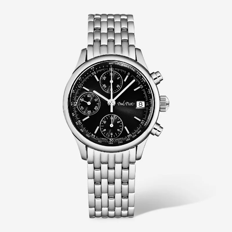 Paul Picot Telemark Chronograph Black Dial Stainless Steel Men's Automatic Watch P4102.20.331/B