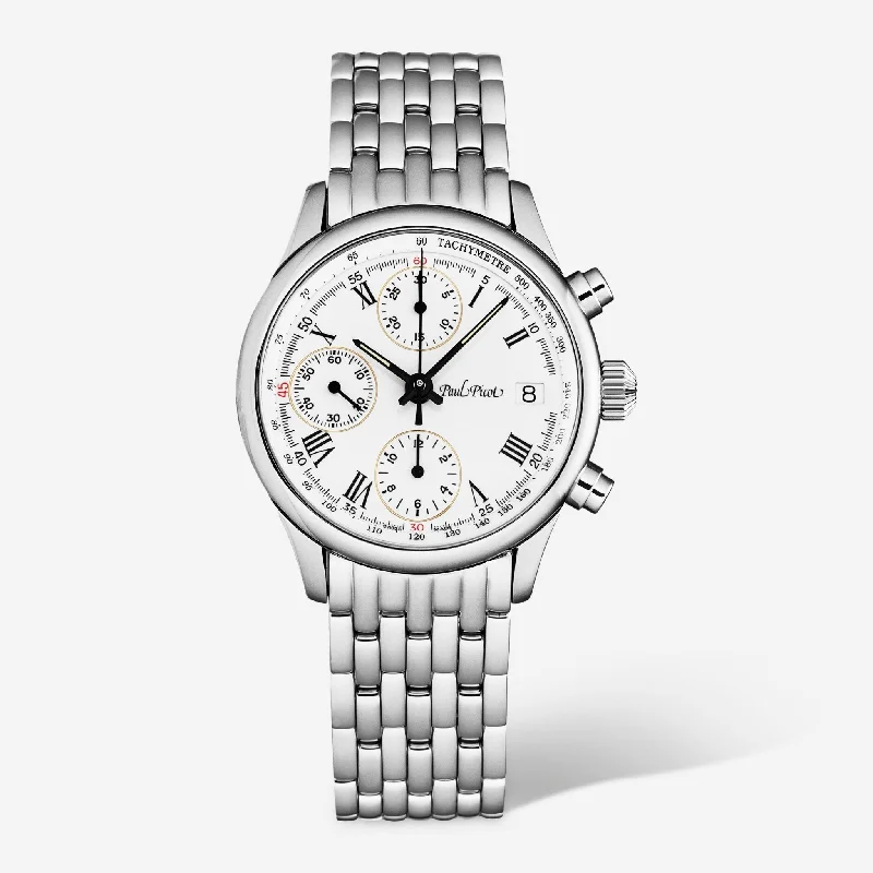 Paul Picot Telemark Chronograph White Dial Stainless Steel Men's Automatic Watch P4102.20.113/B