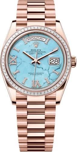 Rolex Day-Date 36 36mm Turquoise Diamond-Set Dial Diamond-Set Bezel President Bracelet - 128395TBR | 2024 Model