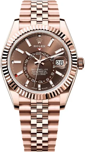 Rolex Sky-Dweller 42mm Chocolate Dial Fluted Bezel Jubilee Bracelet - 336935 | 2024 Model