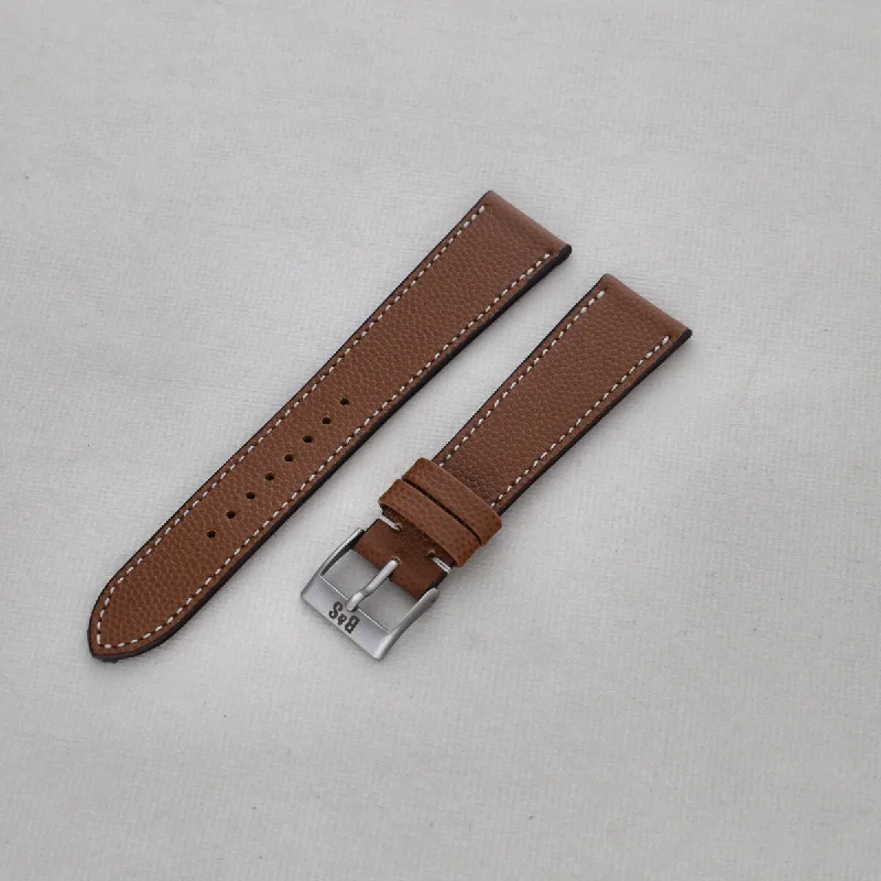 Sample Sale - Pebbled Brown Leather Watch Strap - 20mm