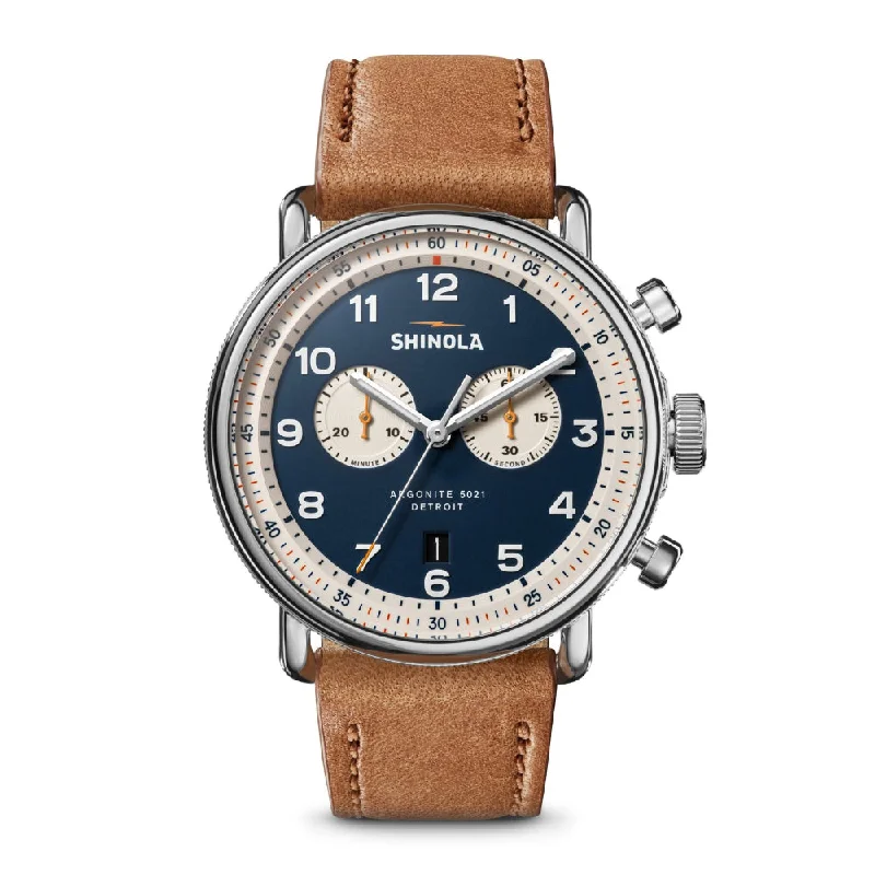 Shinola The Canfield Chrono Model C56 Chronograph Watch - Blue Dial