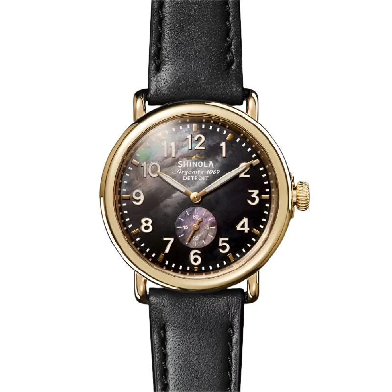 Shinola The Runwell 41mm Quartz Watch with Black Mother-of-Pearl Dial