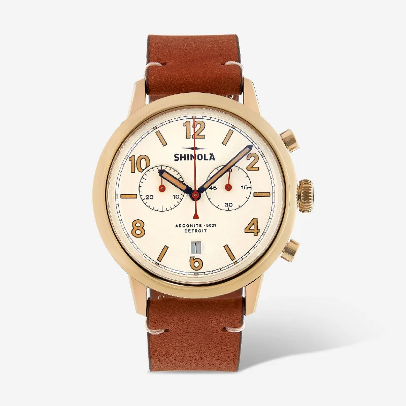 Shinola The Traveler Gold PVD Men's Quartz Chronograph Watch S0120245784