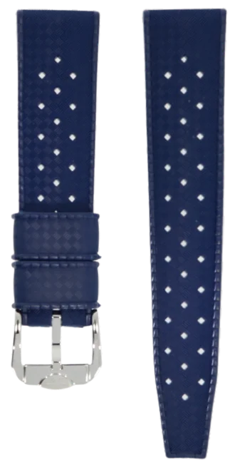 Squale Tropic Rubber Strap Polished Blue 22mm