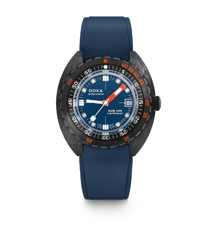 DOXA Sub 300 Carbon Caribbean Navy Blue - 822.70.201.32