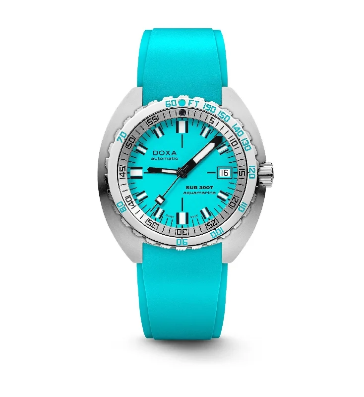 DOXA Sub 300T Aquamarine Rubber - 840.10.241.10