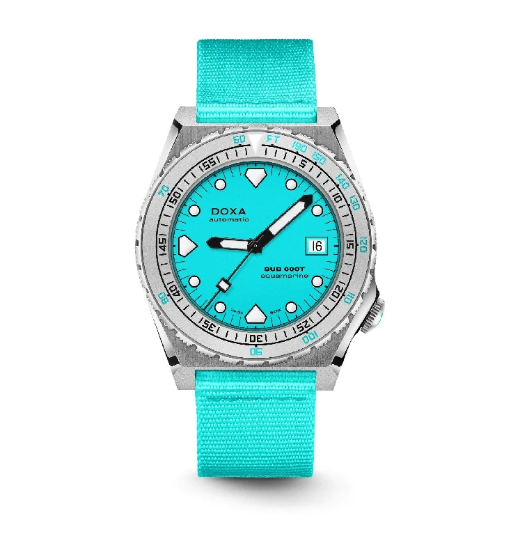 DOXA Sub 600T Aquamarine Nato Stainless Steel Sandblasted - 862.10.241.25-N