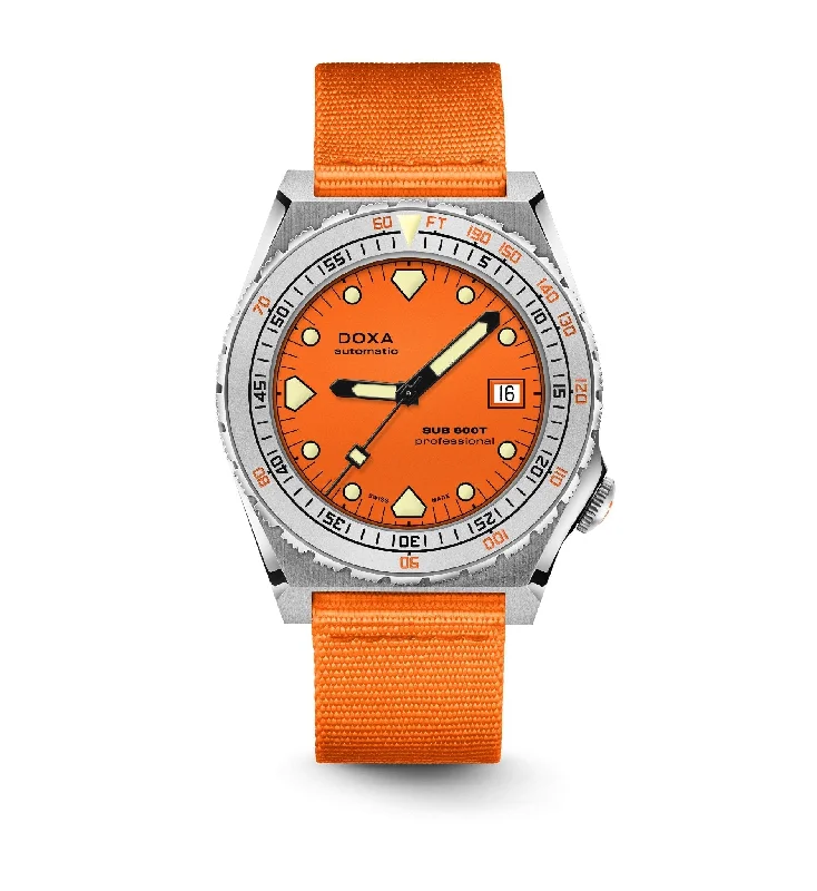 DOXA Sub 600T Professional Nato Orange Stainless Steel Sandblasted - 862.10.351.21-N