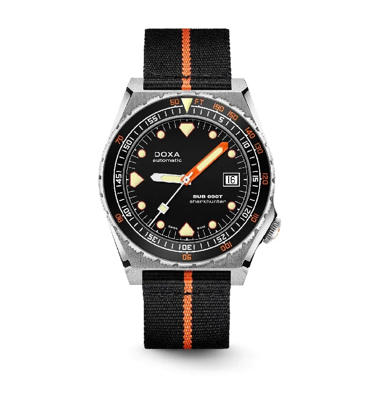 DOXA Sub 600T Sharkhunter Nato Black & Orange Ceramic - 862.10.101.20-N