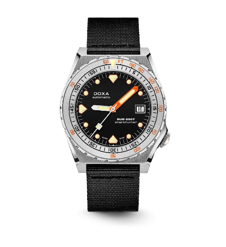 DOXA Sub 600T Sharkhunter Nato Black Stainless Steel Sandblasted - 862.10.101.20-N