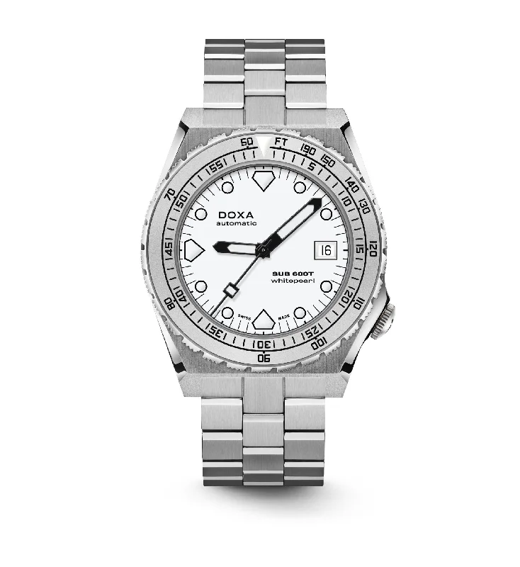 DOXA Sub 600T Whitepearl Stainless Steel Sandblasted - 862.10.011.23-N