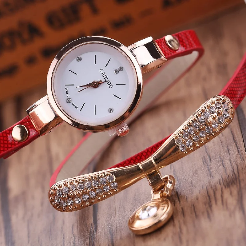 susenstone Women Leather Rhinestone Analog Quartz Wrist Watches Womens Watches Top Brand Luxury Reloj Mujer Women Watches