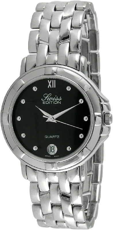 Swiss Edition Men's Round Stainless Steel Link Watch