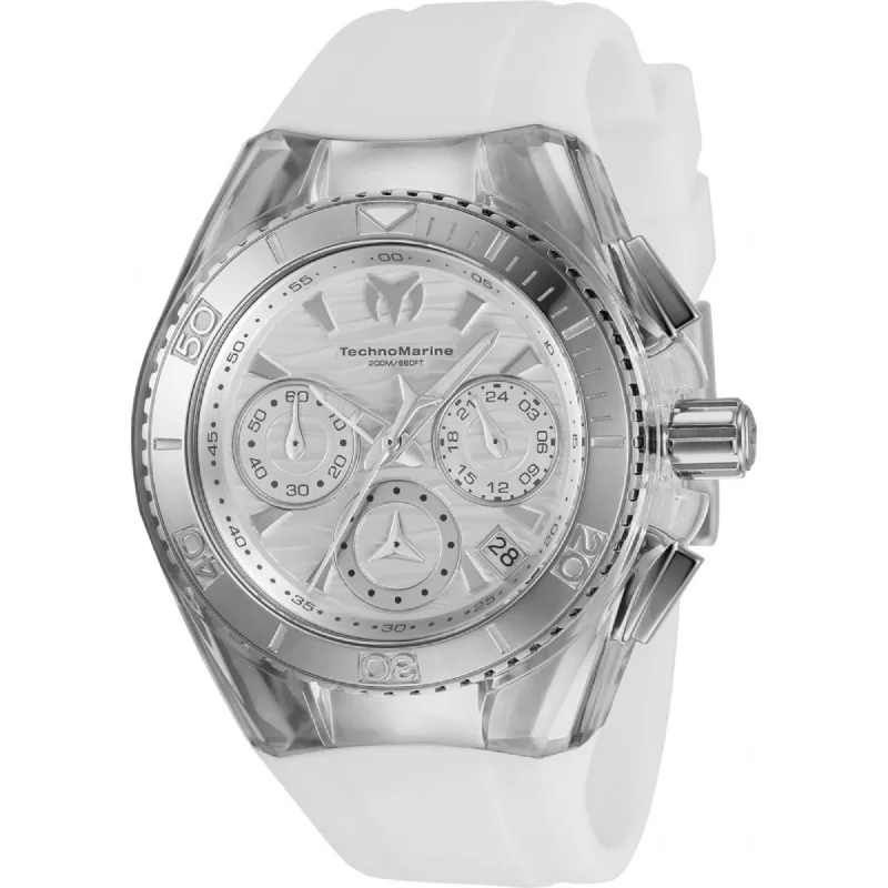 Technomarine Women's Watch - Cruise Star Silver Tone Dial White Strap | TM-120033