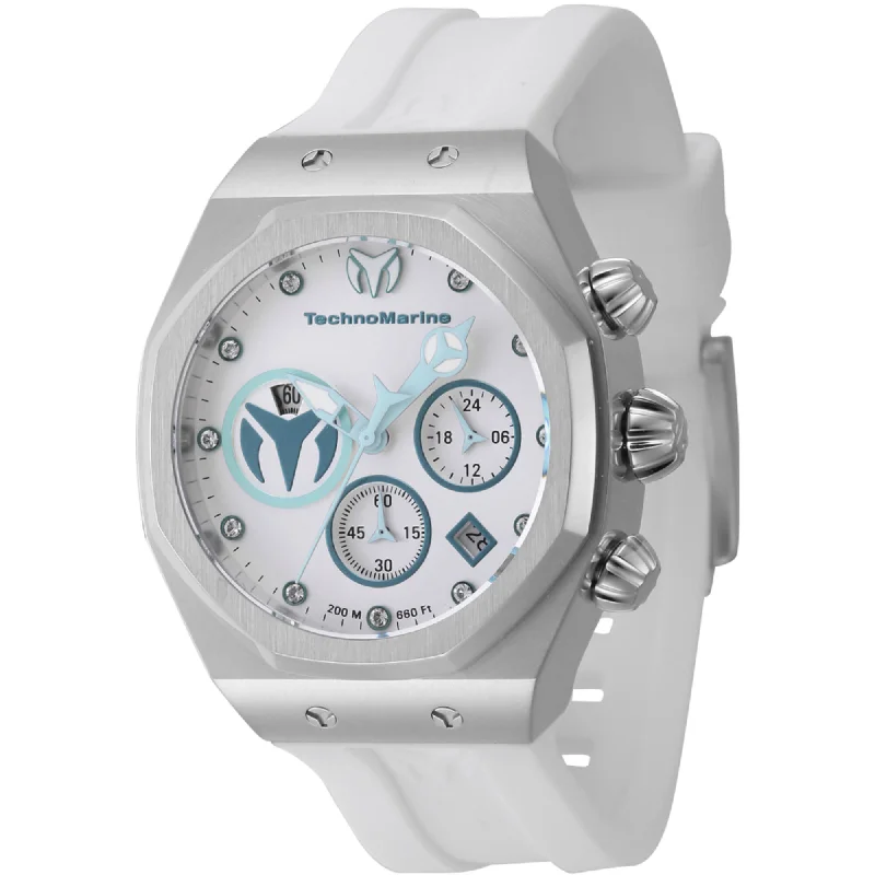 Technomarine Women's Watch - Reef Sun Chronograph White Silicone Strap | TM-523005