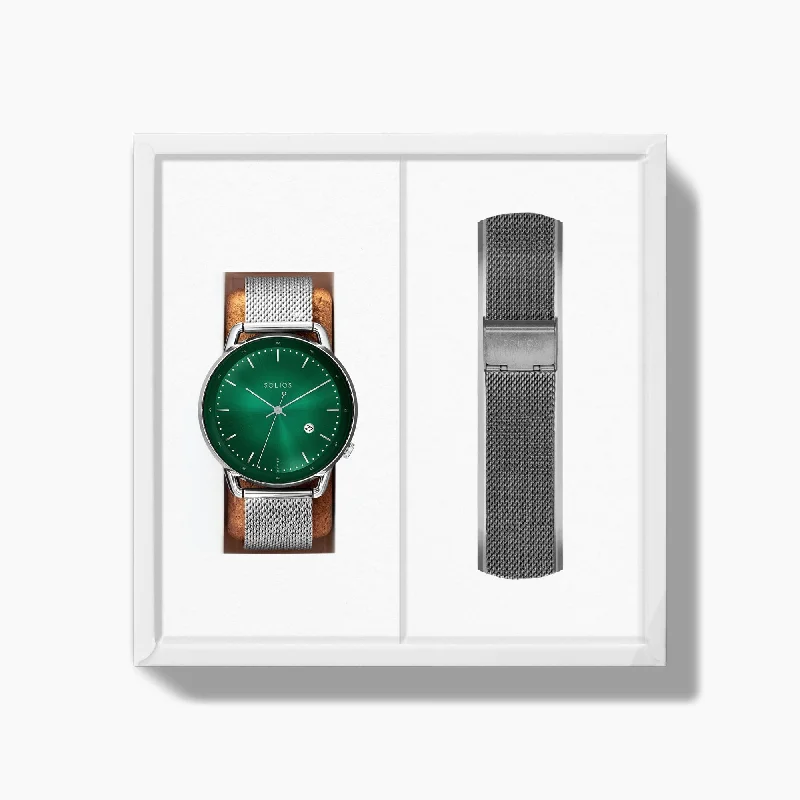 The Rainforest Curve Bundle | Green Dial - Silver Case