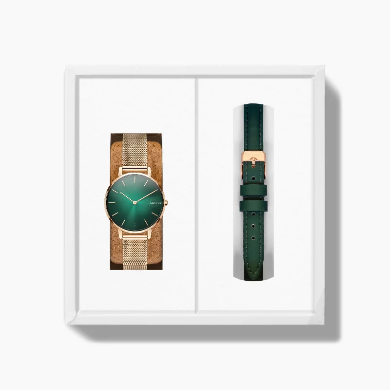 The Rainforest Mini Bundle | Green Dial - Rose Gold Case