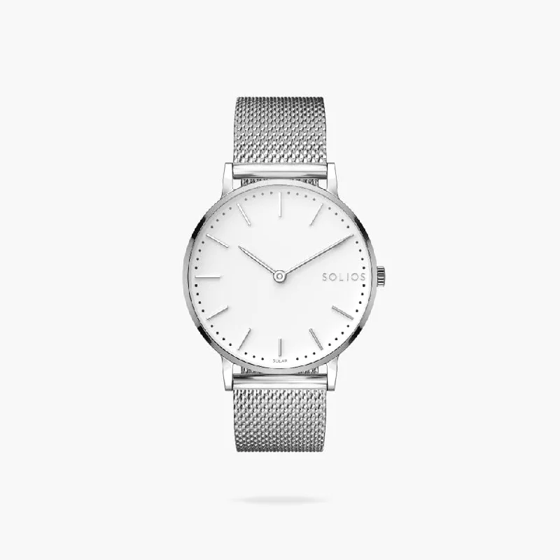 The Solar Classic | White Dial - Silver Case