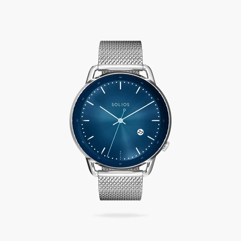 The Solar Curve | Blue Dial - Silver Case