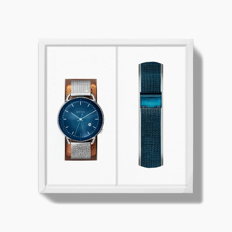 The Solar Curve Bundle | Blue Dial - Silver Case