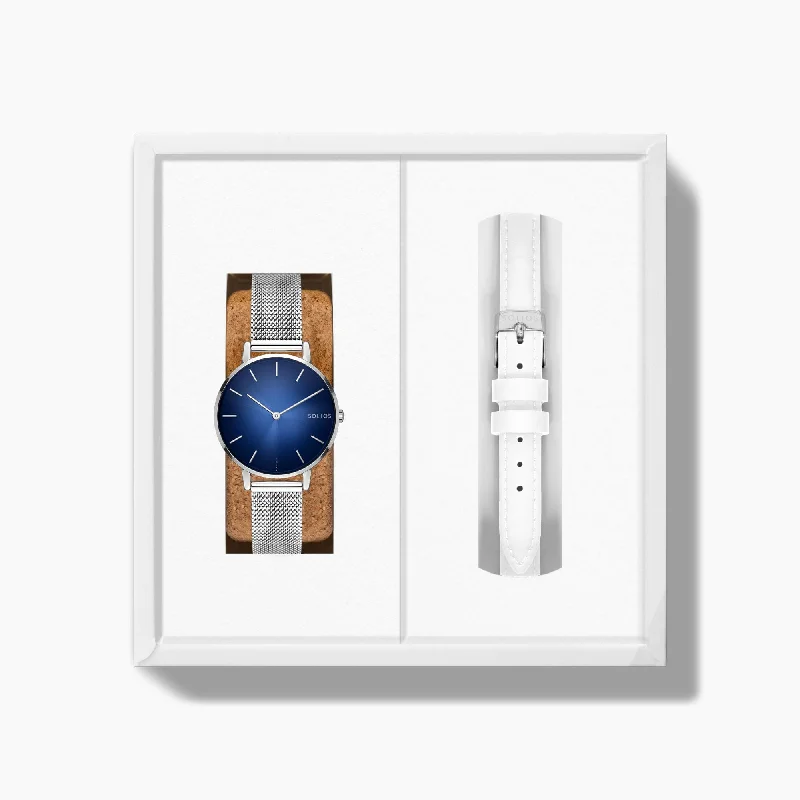 The Solar Mini Bundle | Blue Dial - Silver Case