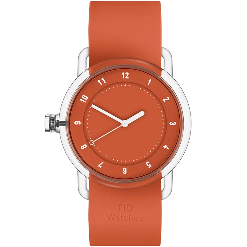 TID No.3 TR90 38mm Orange / Orange Silicone Strap / Transparent Buckle