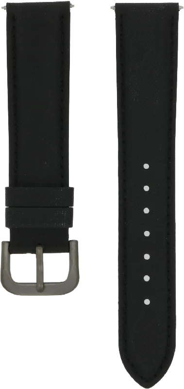 Ventus Black Leather Canvas Strap 20mm