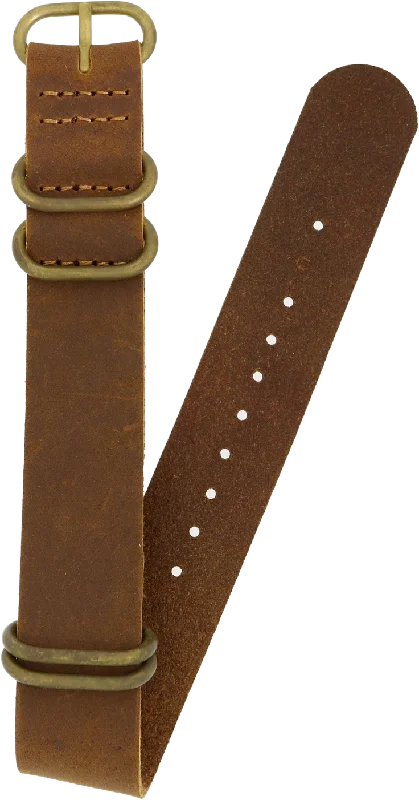 Ventus Brown Brass Leather Strap 20mm