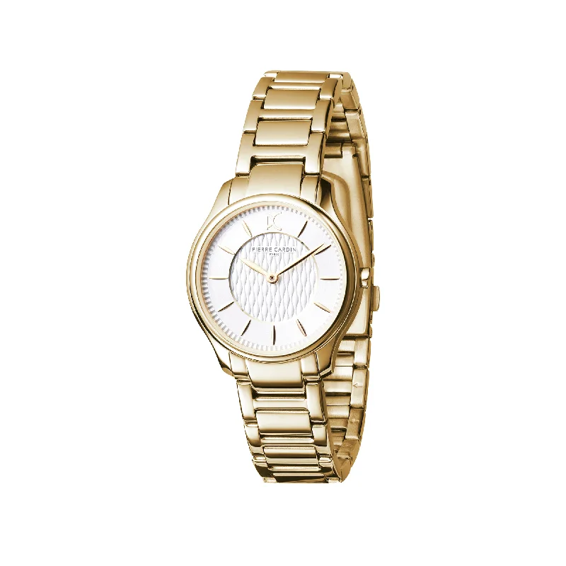 Vivienne Garnish Ladies Gold Watch with Metal Band