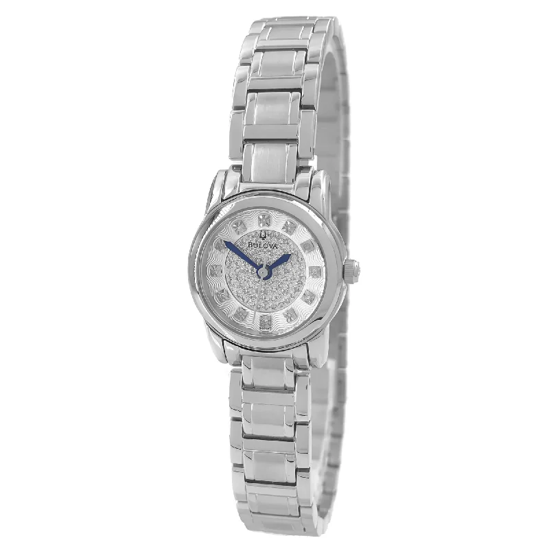 Bulova Women's Stainless Steel Diamond Watch - Highbridge Silver Dial | 96P143