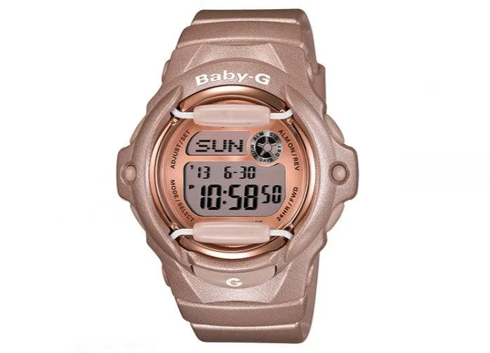 Casio Women's Alarm Quartz Baby-G Grey Dial Pink Resin Strap Digital Watch | BG169G-4