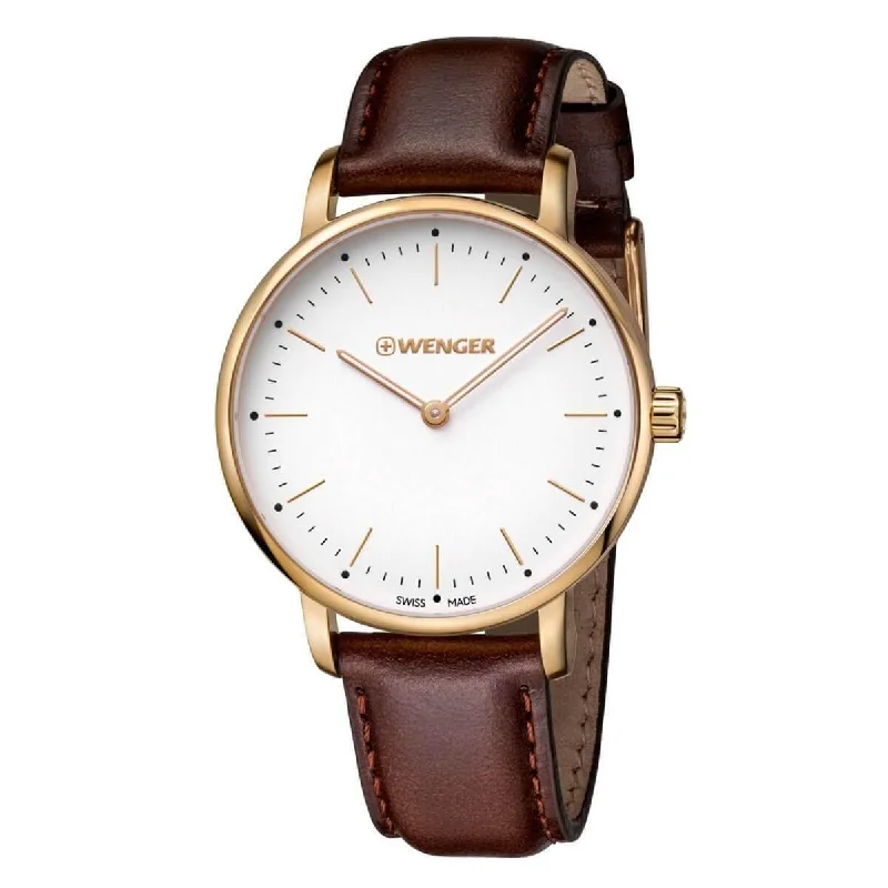 Wenger Women's Strap Watch - Urban Classic Brown Leather White Dial | 01.1721.112