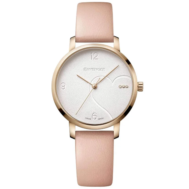 Wenger Women's Watch - Metropolitan Donnissima White Dial Pink Strap | 01.1731.110