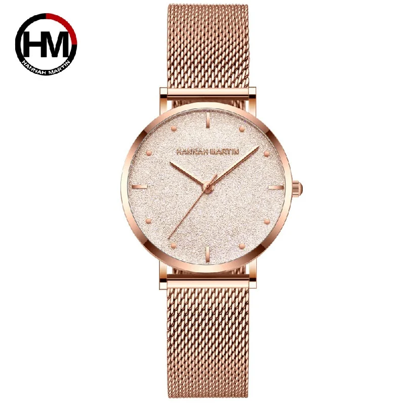 Women Watches Top Brand Luxury Japan Quartz Movement Stainless Steel Sliver White Dial Waterproof Wristwatches