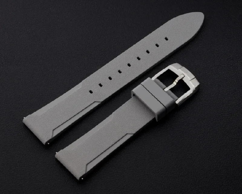 Zelos Grey FKM Rubber Strap 20mm Steel Clasp