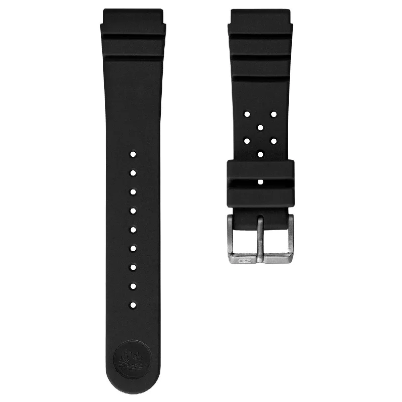 ZULUDIVER 284 Italian Rubber Dive Watch Strap - Black