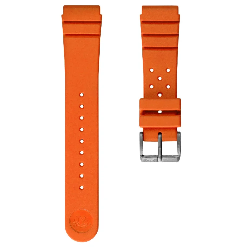 ZULUDIVER 284 Italian Rubber Dive Watch Strap - Orange