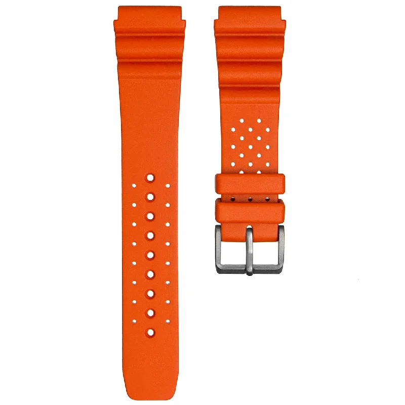 ZULUDIVER 285 Italian Rubber Diver's Watch Strap - Orange